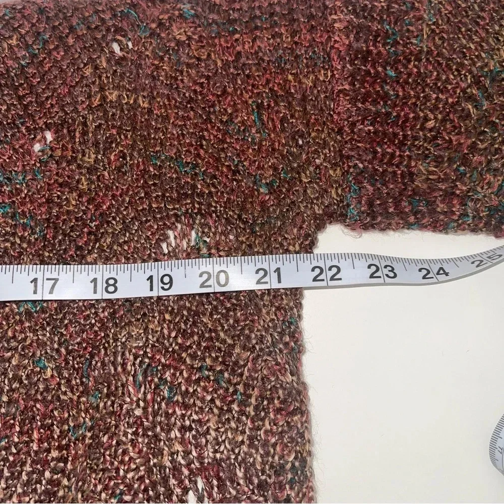Maurices Burgundy Colorful Wave Stitch Cardigan Open Front Xsmall Women’s